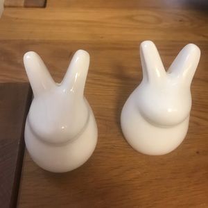 White porcelain salt and pepper shakers